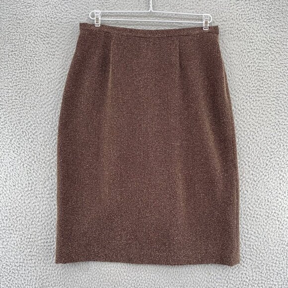 Kasper Dresses & Skirts - Kasper Skirt Womens 10 Brown Textured Midi Pencil Straight Office Career Work